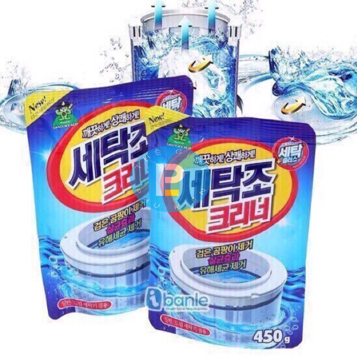 2 Gói bột vệ sinh lồng máy giặt Hàn Quốc 450gr