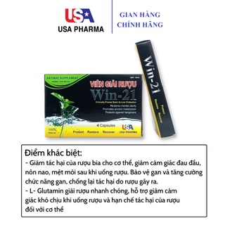 Viên giải rượu Win-21 USA hộp 4V