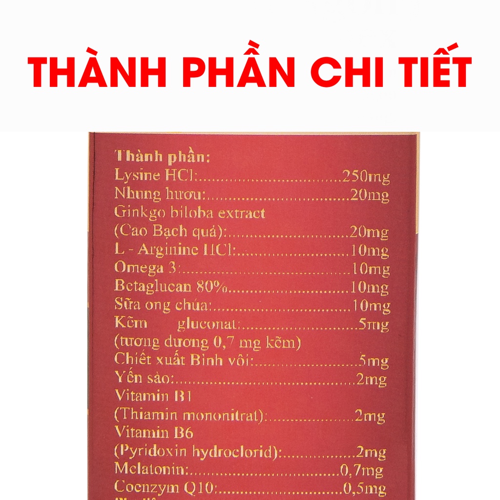 Viên ăn ngủ ngon Rostex HDPHARMA bổ sung kẽm, lysin tăng sức đề kháng - 60 viên