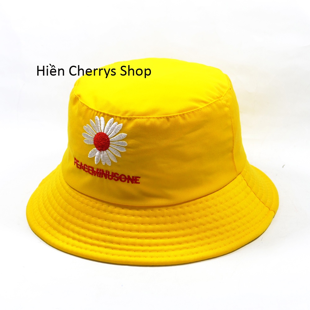 Nón tai bèo Bucket hoa cúc chữ 1 mặt thích hợp cho mọi lứa tuổi và tuổi teen