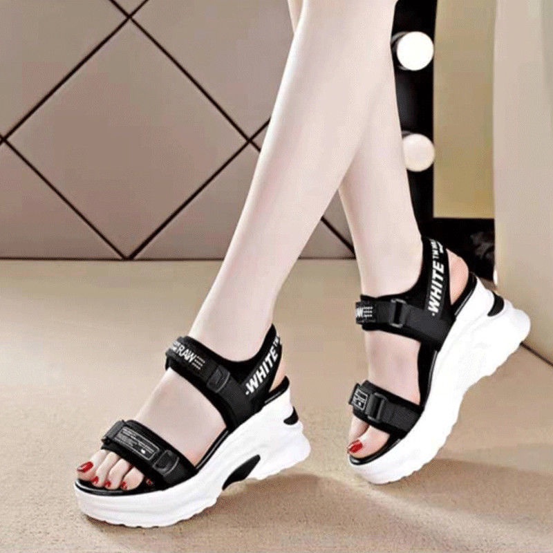 Giày Sandal Thể Thao Đế Xuồng Dày Thời Trang Mùa Hè Cho Nữ