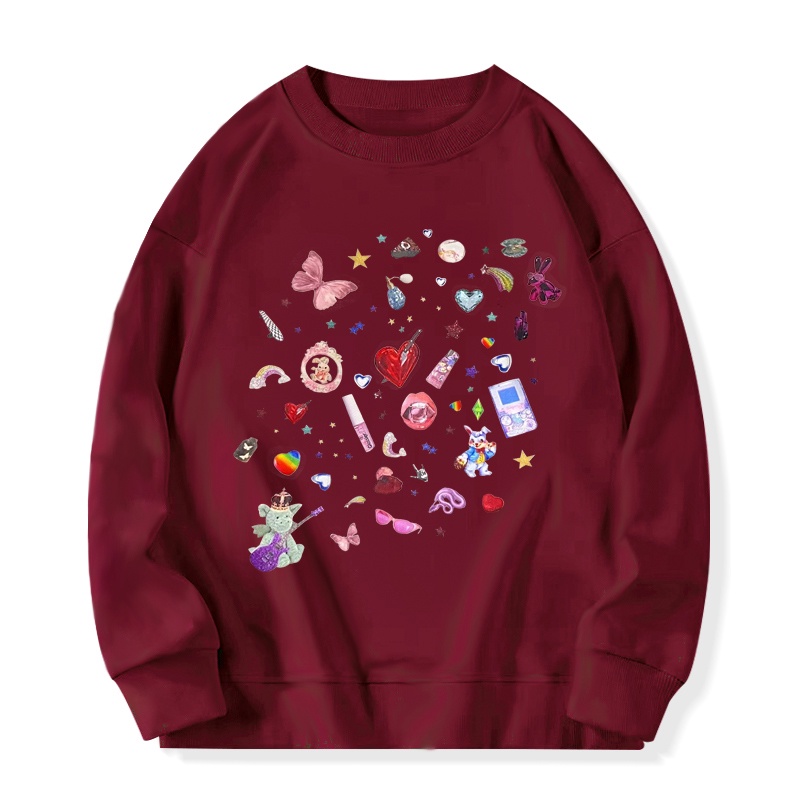 Áo sweater SELVZE cotton mỏng tay dài dáng rộng phong cách Mỹ retro chất lượng cao thời trang cho nữ
