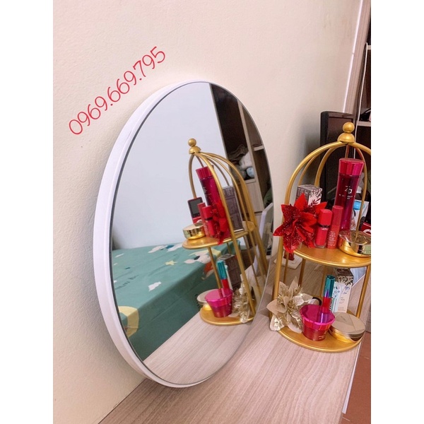 Gương nhà tắm khung thép💥𝗛𝗮̀𝗻𝗴 𝗖𝗼́ 𝗦𝗮̆̃𝗻💥, Gương treo tường tròn D50cm D60cm