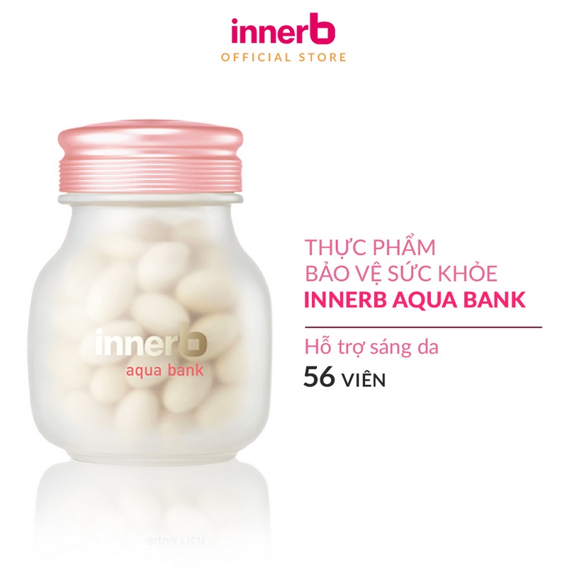 Bộ đôi thực phẩm bảo vệ sức khỏe InnerB Aqua Bank (giữ ẩm cho da) 56 viên và InnerB Snow White 56 viên
