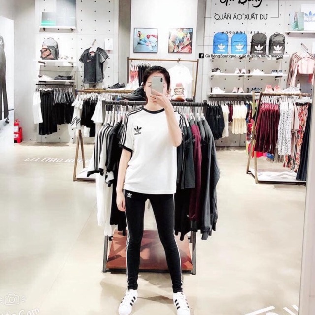 áo trắng adidas