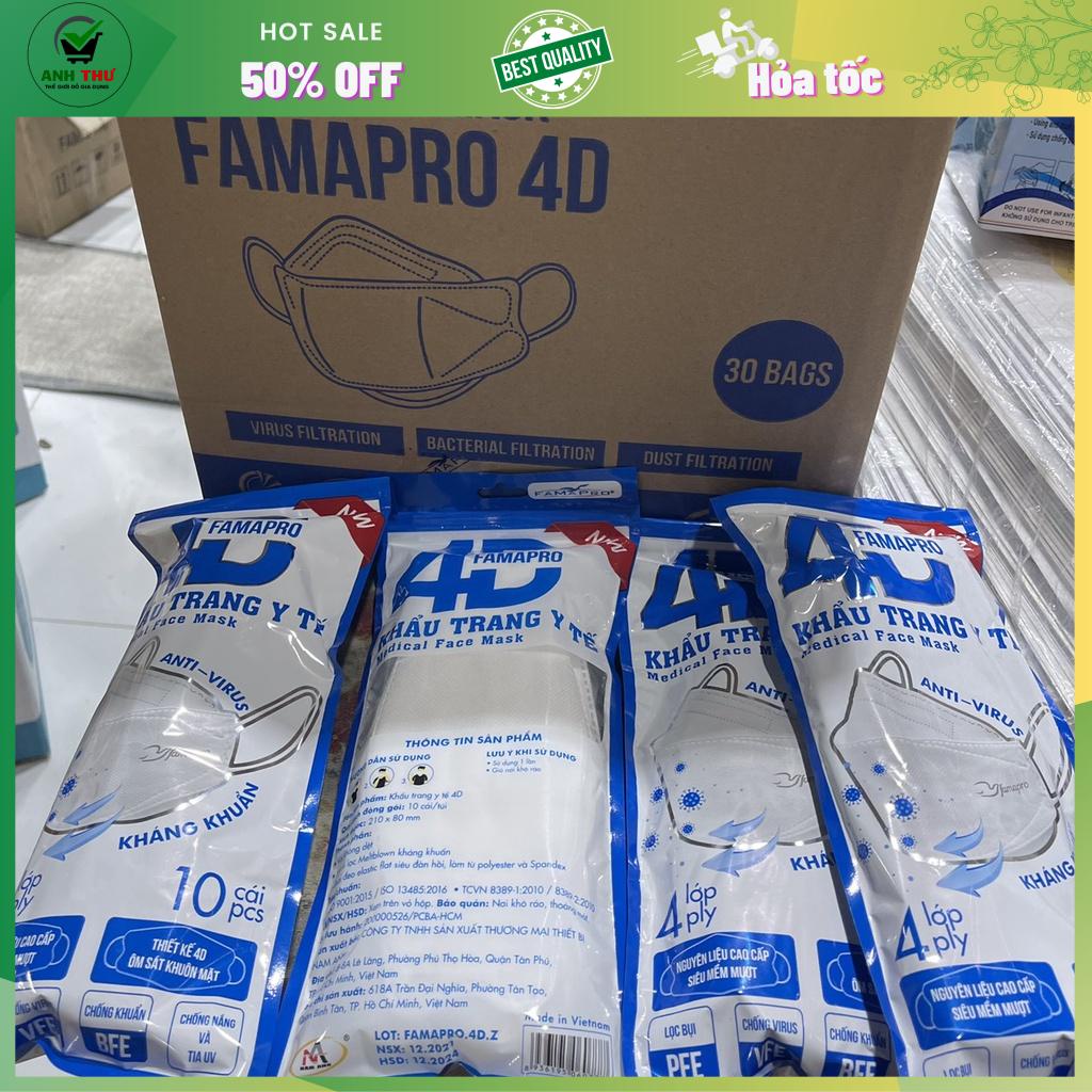 Túi 10 cái Khẩu Trang Cao Cấp Chính Hãng 4D Famapro Nam Anh