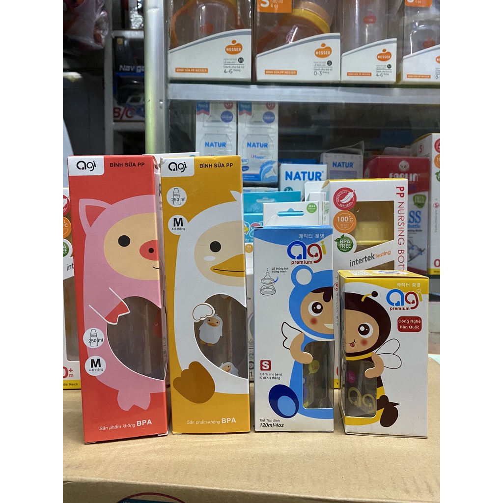 Bình sữa Agi Cổ Nhỏ  Bình 60ml - 140ml-250ml