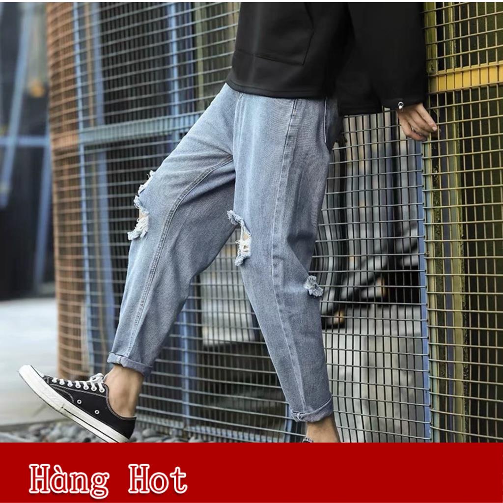 Quần Jean Bagy Nam, Quân Bò Rách Xanh, Ông Rộng (Hàng Có Sẵn)
