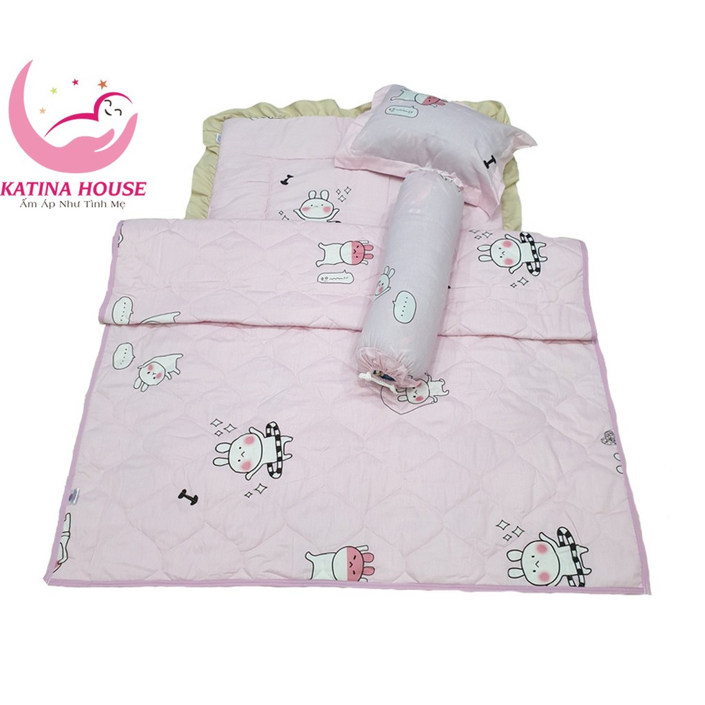 Bộ nệm gối mền cho trẻ 1-5 tuổi , vải cotton 100% với nhiều họa tiết họa hình đáng yêu