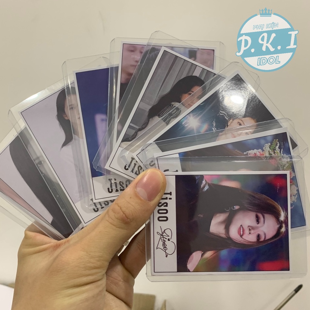 Lomo Card Jisoo Tặng Kèm Bộ 9 TOPLOADER ĐỰNG ẢNH