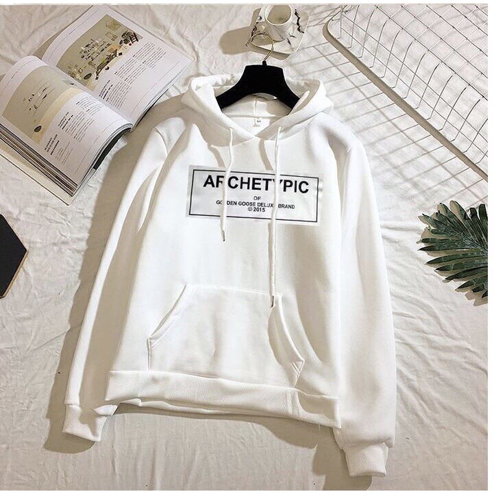 Áo nỉ hoodie thu đông Archetypic form suông rộng có mũ unisex, chất nỉ bông siêu ấm