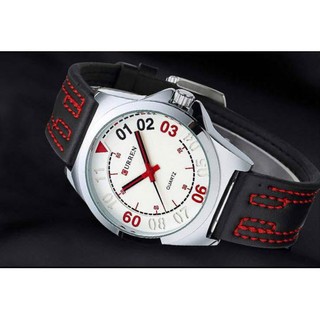 Đồng hồ nam Curren 8153 dây da (Đen phối đỏ)