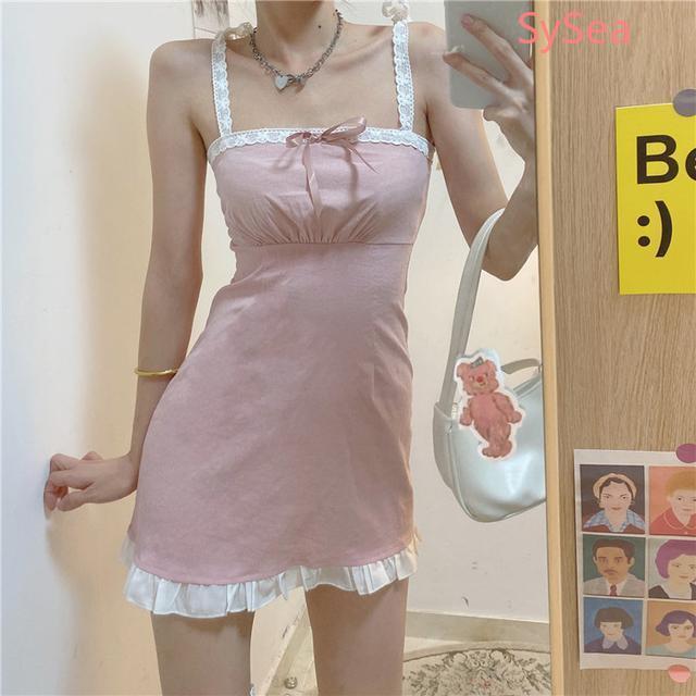 Đầm Hai Dây Phối Ren Gợi Cảm Thời Trang Mùa Hè Cho Nữ