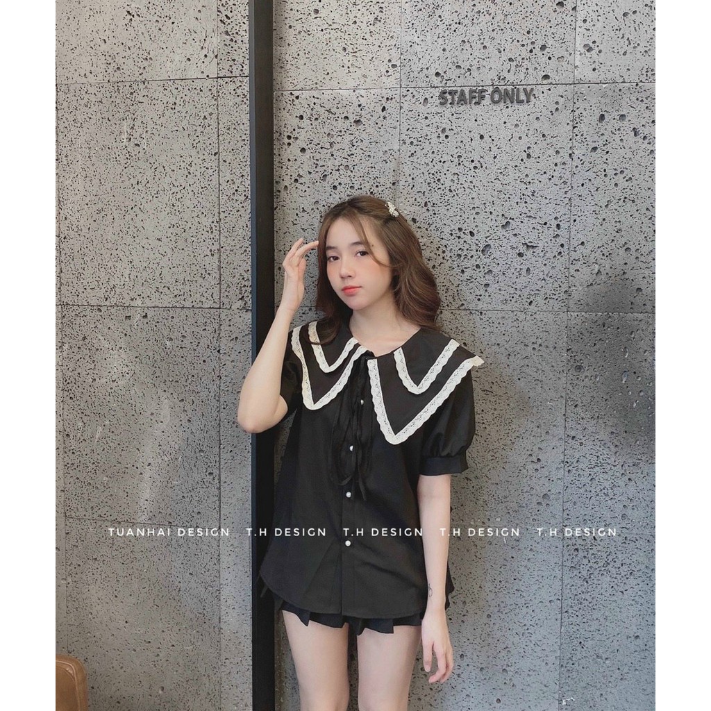 [Mã FAMAYWA giảm 10K đơn 50K] Áo sơ mi cổ bèo tay cộc nhiều màu | BigBuy360 - bigbuy360.vn