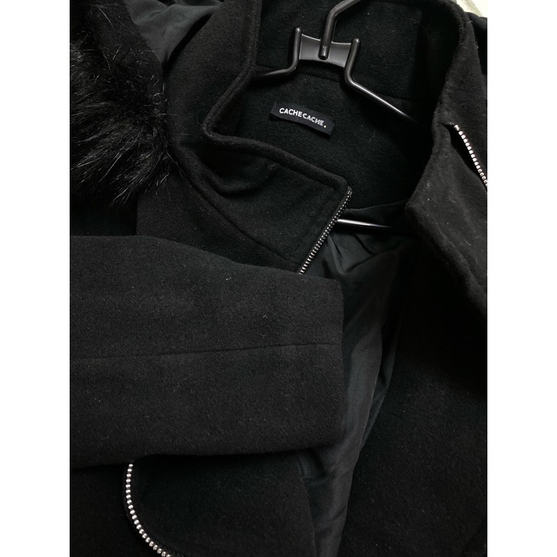 Áo Khoác Dạ Mũ Lông