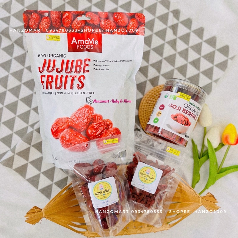 Combo táo đỏ Tân Cương + kỷ tử Organic cho bé