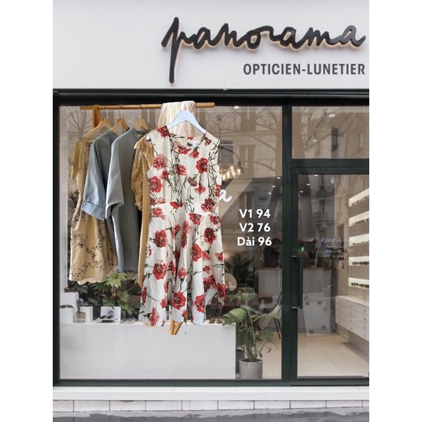 Váy hoa xô linen ren - Hàng secondhand