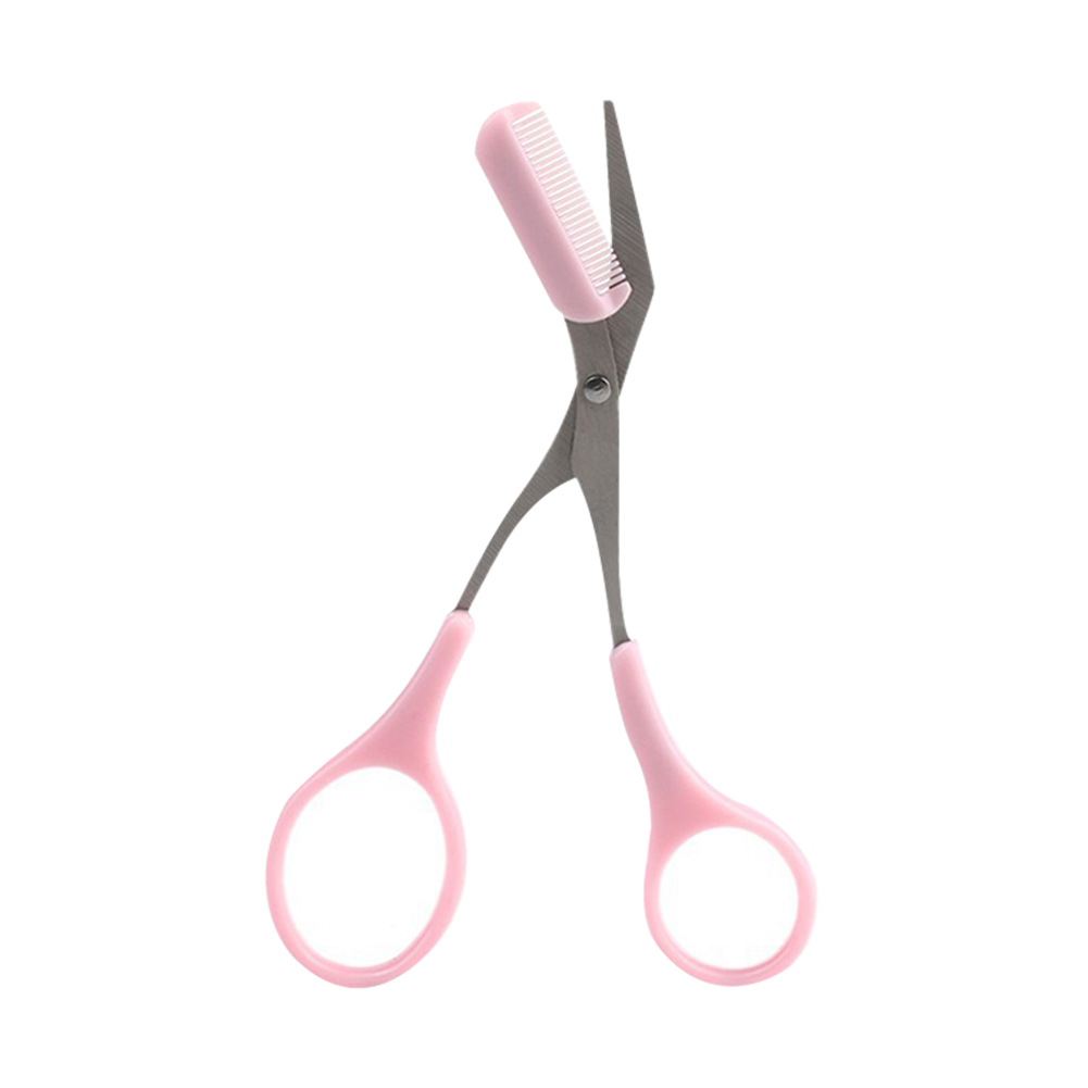 Kéo Chải Tỉa Lông Mày Nhỏ Gọn Trang Điểm Tiện Dụng