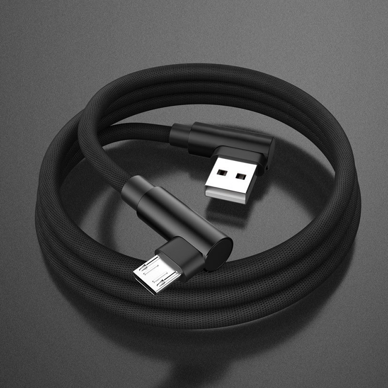 L Cáp uốn cong sạc nhanh Bện Micro USB loại C