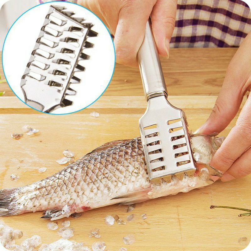 ⛔XẢ KHO⛔ DỤNG CỤ LÓC, ĐÁNH VẢY DA CÁ BẰNG INOX CAO CẤP 88211 SHOP TIỆN ÍCH