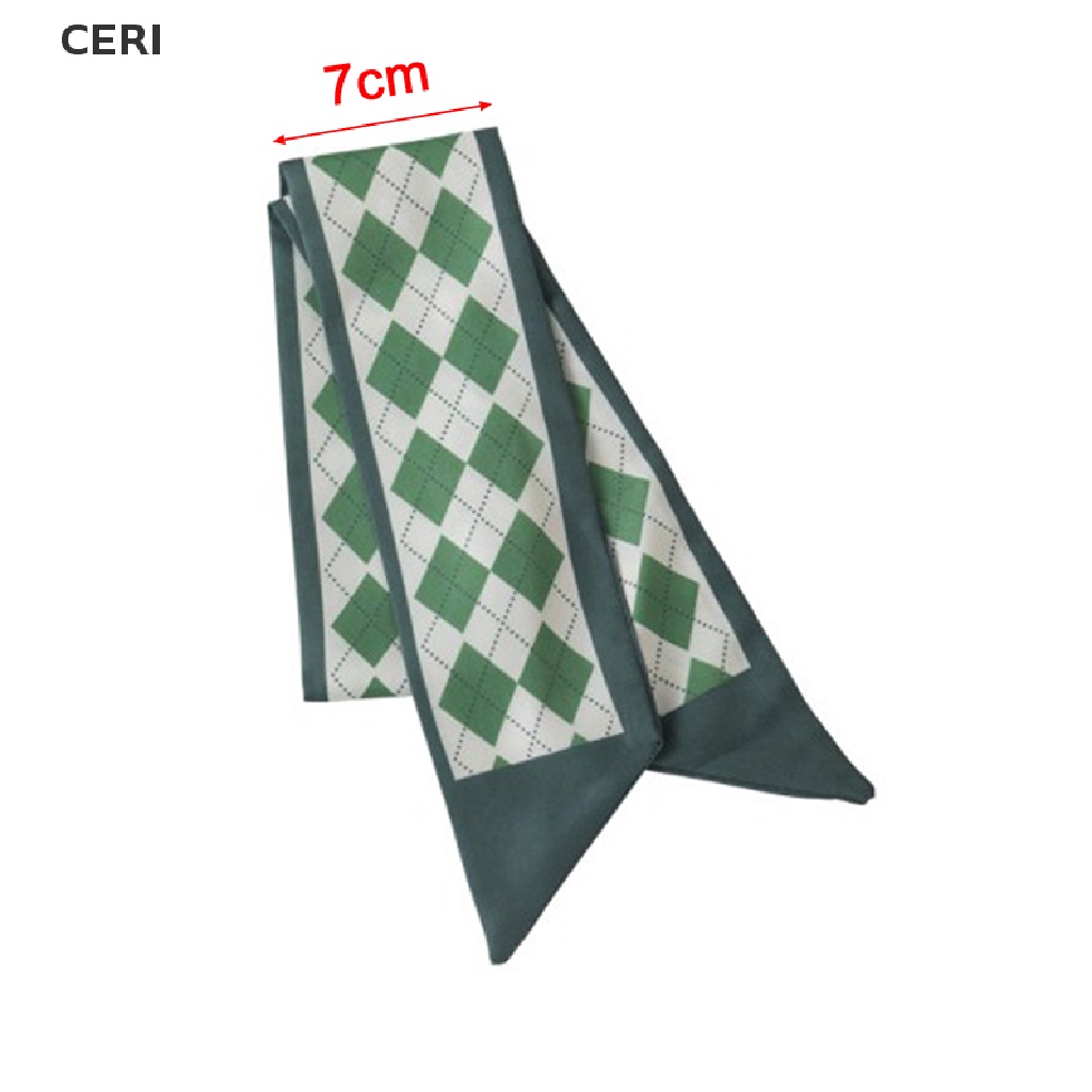 Ce Khăn Choàng Lụa Voan Dài Ôm Dáng In Họa Tiết Hình Học Chữ Cái Hình Học Màu Xanh Lá Mùa