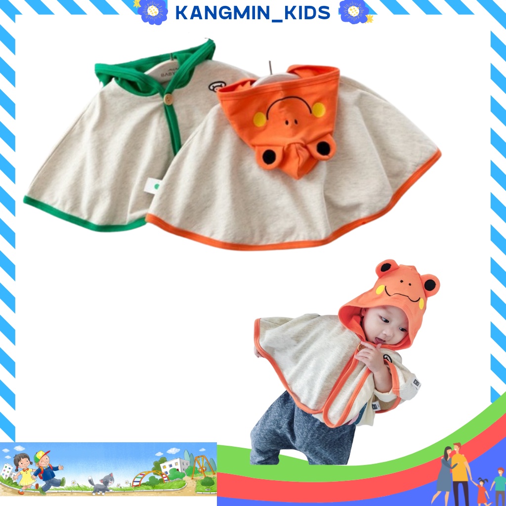 Áo chống nắng cho bé trai bé gái Kangmin kids,  quần áo choàng chống nắng cho bé trai bé gái Chất Cotton Da cá từ 8-18kg