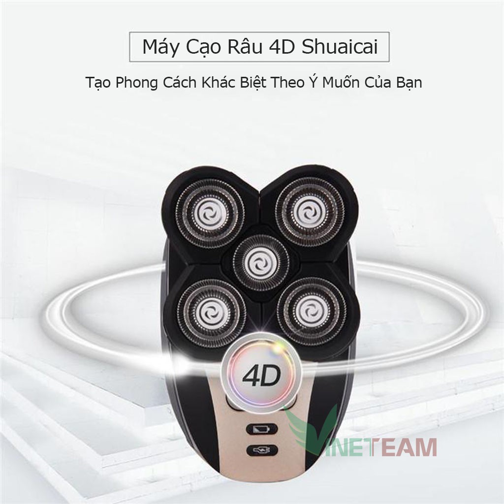 Máy cạo râu điện 5 đầu có thể sạc lại ✔Máy cạo râu đa năng chống thấm nước -dc3956