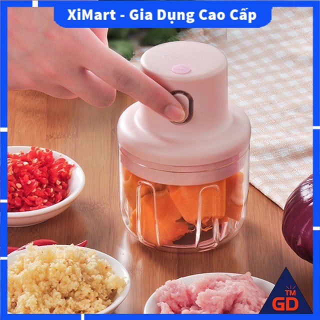 [MỚI] Máy xay mini cầm tay cao cấp sạc điện nhỏ gọn dễ sử dụng xay thịt, hành, tỏi ớt, rau củ quả - BH 1 đổi 1 - XiMart