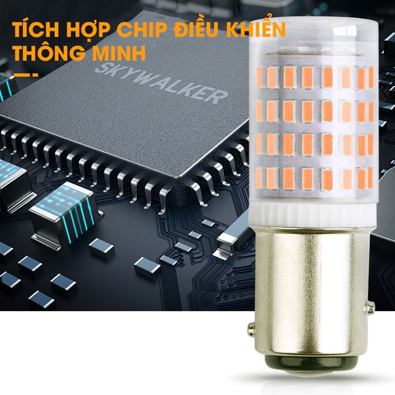 Đèn led phanh, báo rẽ xi nhan, hậu xe chân  1157 chip 3014 1153014-80