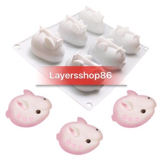 [Sỉ] Khuôn silicon 3D làm rau câu làm bánh mẫu 6 thỏ
