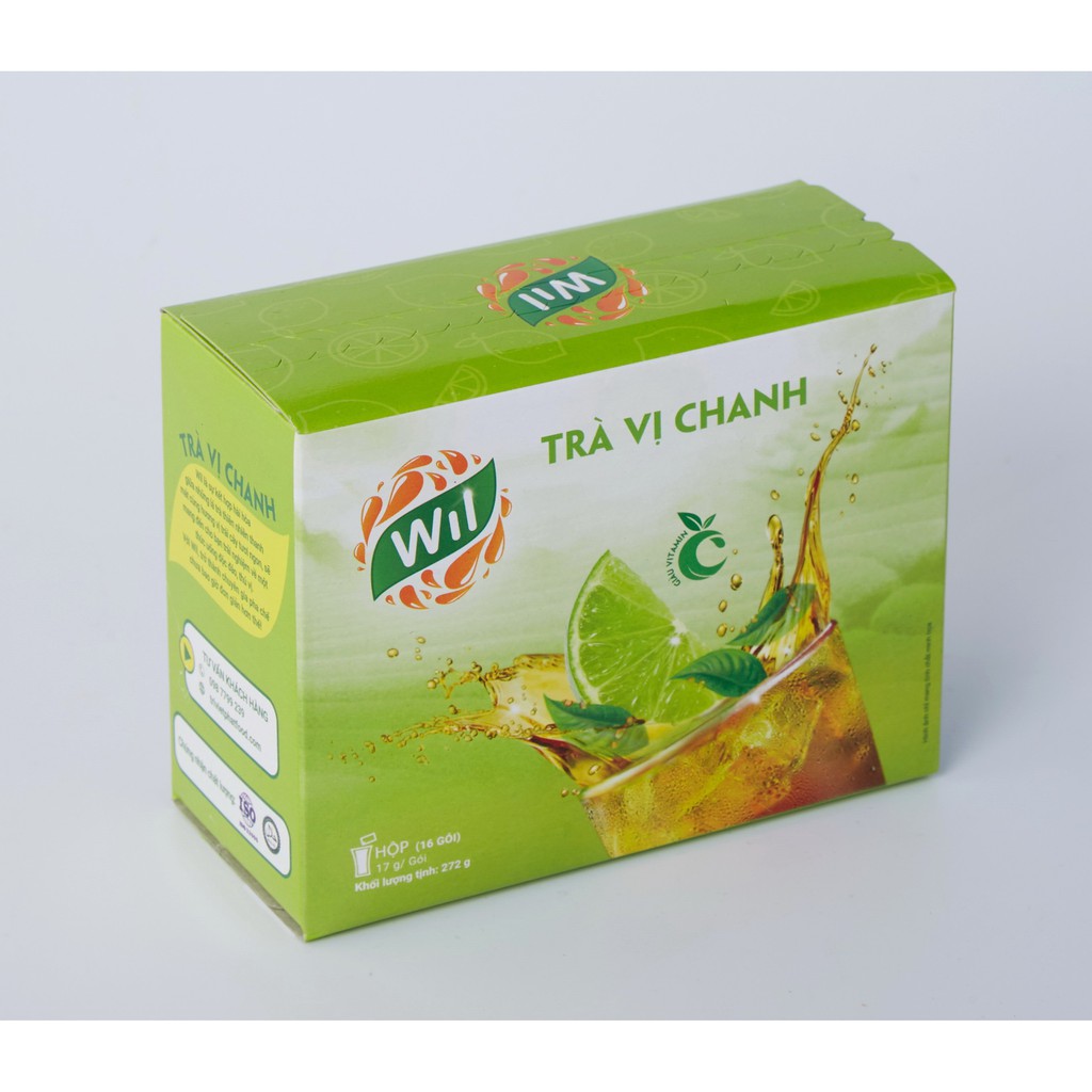 THÙNG TRÀ TRÁI CÂY 3 VỊ ỔI HỒNG, ĐÀO, CHANH WIL Thùng 24 Hộp ( Hộp 272gr)