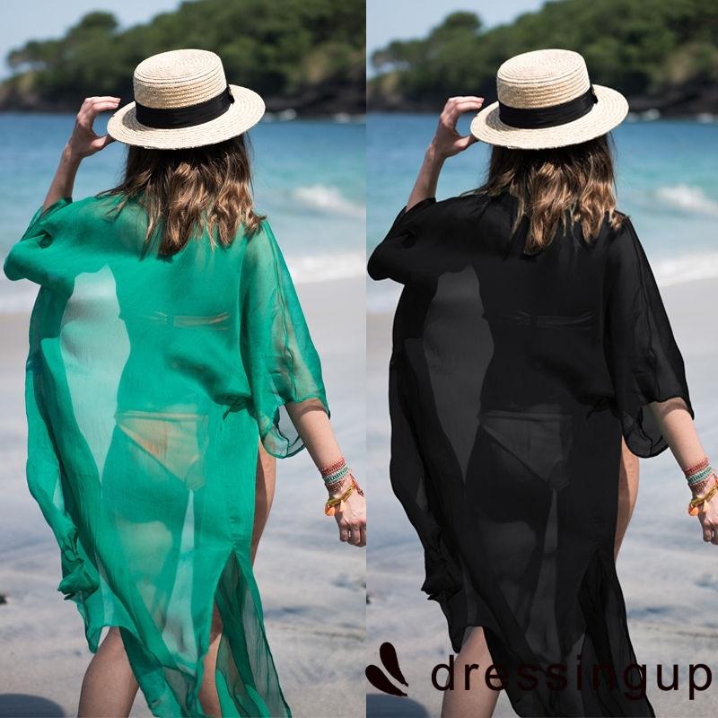 FREESHIP ĐƠN 99K_ Áo choàng Bikini chất Chiffon thiết kế đơn giản thanh lịch