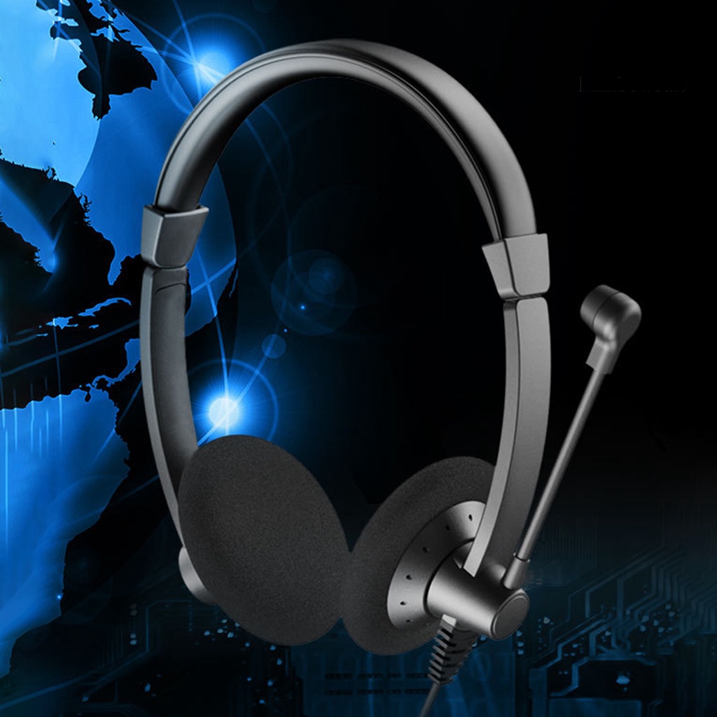 RB- T28 Headset 330 Degree Adjustment Noise-reduction Microphone ABS Wired Call Center Service Headphone for Customer Communication