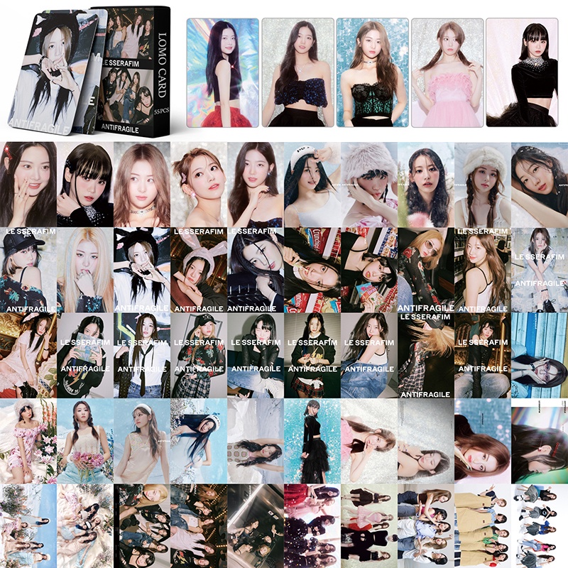LE SSERAFIM Hộp 55 Ảnh LOMO Card Chống Bức Xạ Thẻ