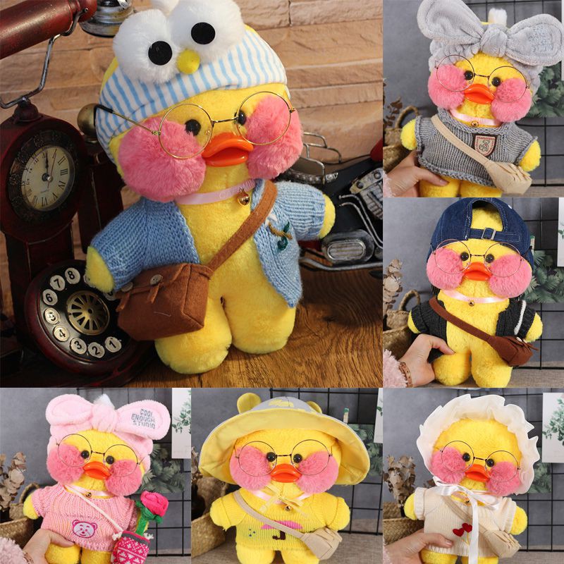 12"/30cm Lalafanfan Cafe Mimi Yellow Duck Costume Stuffed Plush Toy New Doll