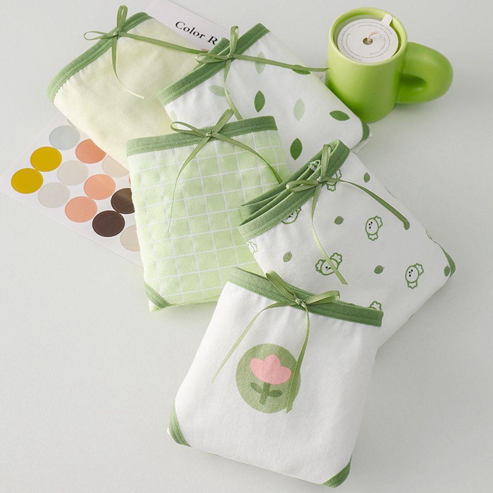 OCEANMAP Quần Lót Lưng Vừa Thoáng Khí In Họa Tiết Hoa Tulip Quyến Rũ Cho Nữ