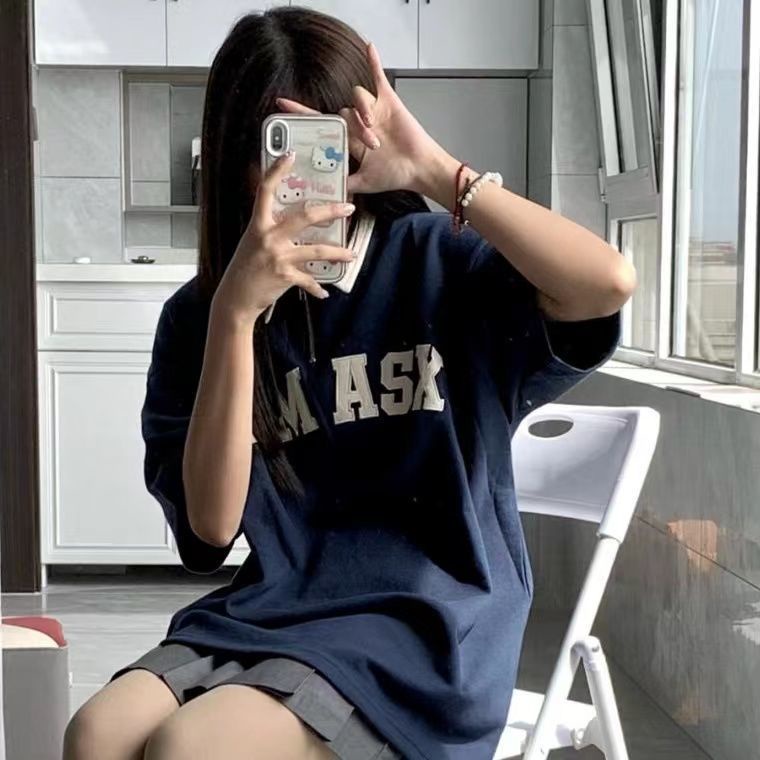 Áo polo Ngắn Tay Form Rộng Phong Cách Hàn Quốc Dành Cho Nữ