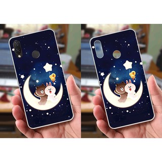 Ốp lưng Huawei Nova 3i (dẻo viền trắng trong) - Hình Gấu Thỏ
