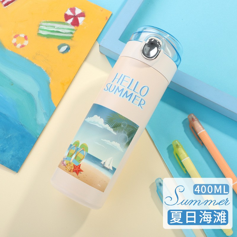 Bình giữ nhiệt Inox 304 dung tích 400ml Hello summer mùa hè tươi mát