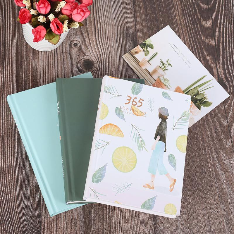 365 Planner Agenda Notebook Colorful Inner Page Illustration Yearly Daily Plan Journal Record Life Stationery Gifts