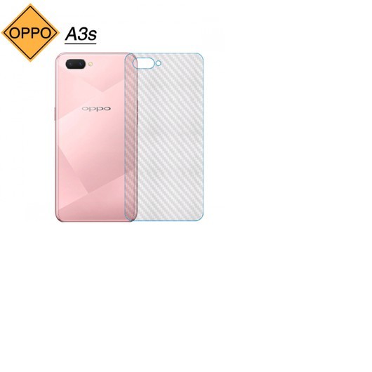 Bộ 3 tấm dán lưng mặt sau vân carbon 3D trong suốt cho điện thoại OPPO A3S, OPPO A1K, Realme C1, Realme C2