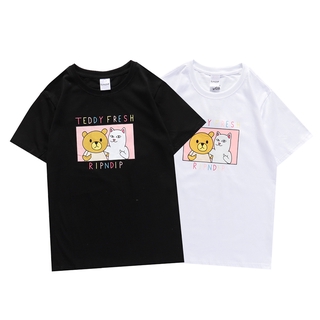 RIPNDIP Áo Thun Cotton In Hình Mèo Và Chuột Ngộ Nghĩnh Đáng Yêu Cho Cặp Đôi