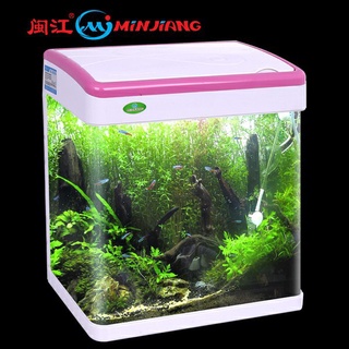 Bể cá mini để bàn mj260, mj360, mj 460, mj 560, bể có sẵn đèn 3 màu, bộ lọc, tặng kèm cây giả trang trí