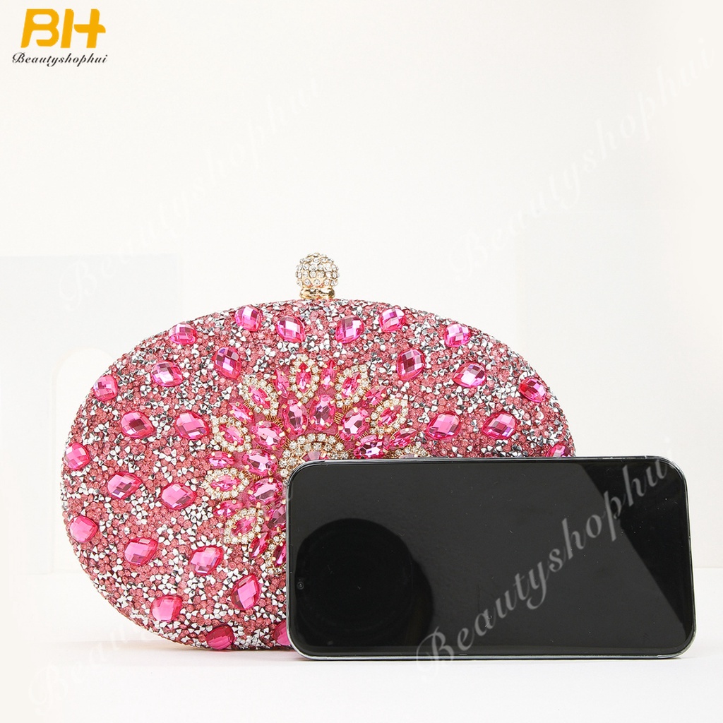 Ví Nữ Cầm Tay Đính Đá Hình Hoa Hướng Dương Thời Trang Mới 2022