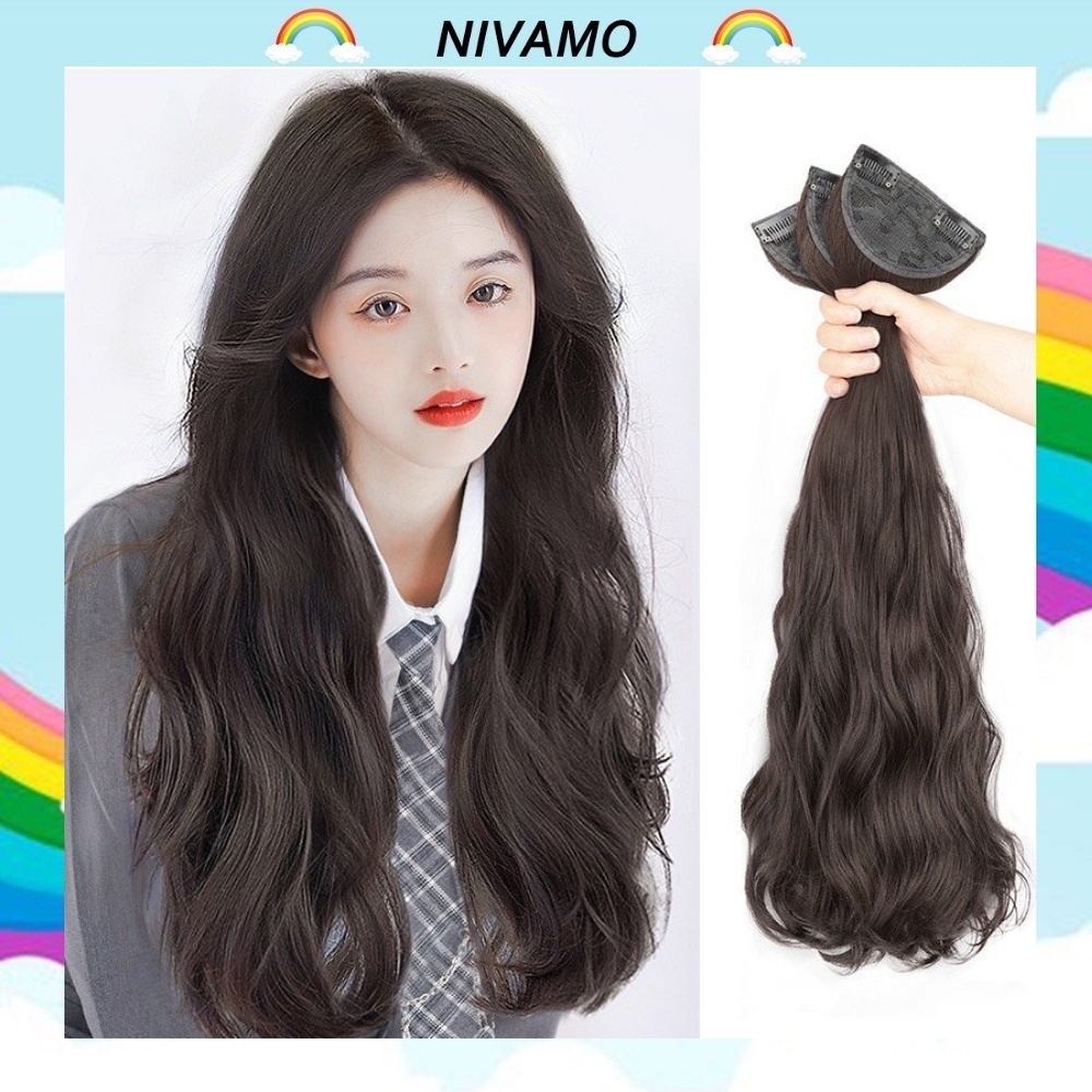 Combo 3 kẹp tóc xoăn giả Nivamo cặp tóc giả xoăn đẹp cao cấp TG16