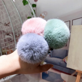 Dây Cột Tóc Đính Bóng Lông Thỏ Co Giãn Đáng Yêu