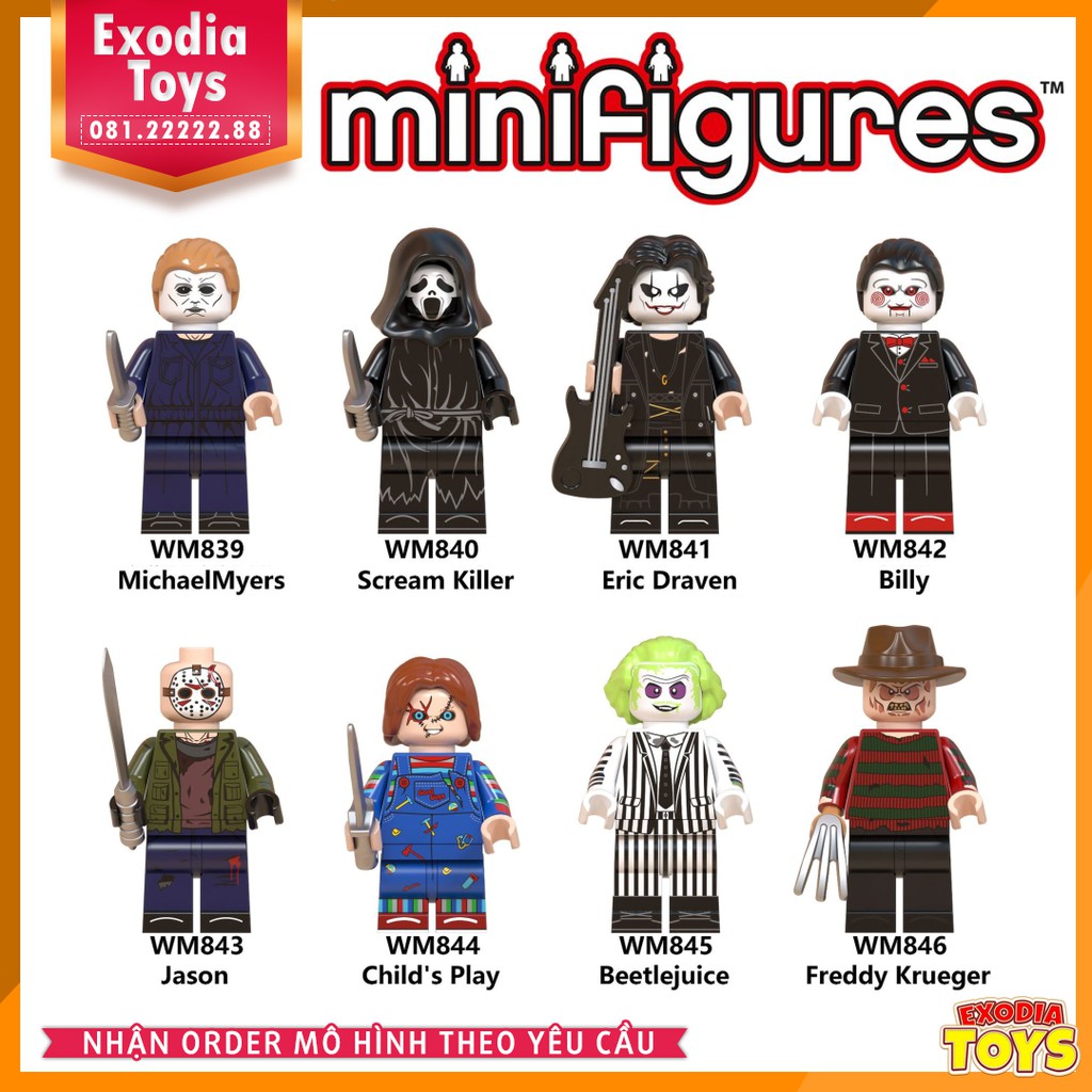 Xếp hình Minifigure các nhân vật trong phim kinh dị nổi tiếng - Đồ Chơi Lắp Ghép Sáng Tạo - WM6075