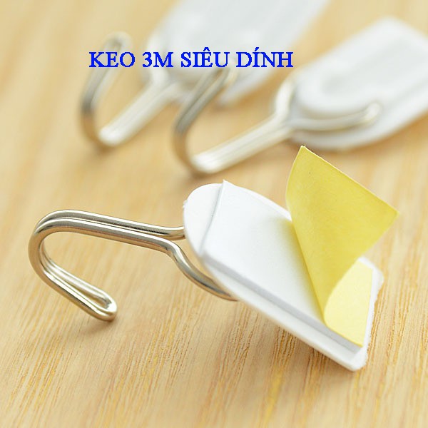 Combo 6 móc dán tường siêu dính chịu lực siêu chắc bền treo đồ, quần áo, treo tường nhà tắm nhà bếp inox 304 đa năng