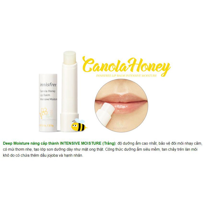 Son dưỡng mật ong  innisfree Canola Honey Lip Balm (chính hãng, có hộp giấy)