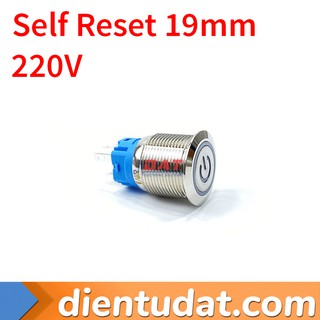 Nút Nhấn Vòng Đèn Tự Nhả 19mm 220V